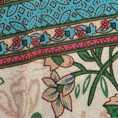 Miss Sparkling GypsyLady Boho Floral Mini Dress Ruffle Hem Boho Peasent Wrap M Tan Size M