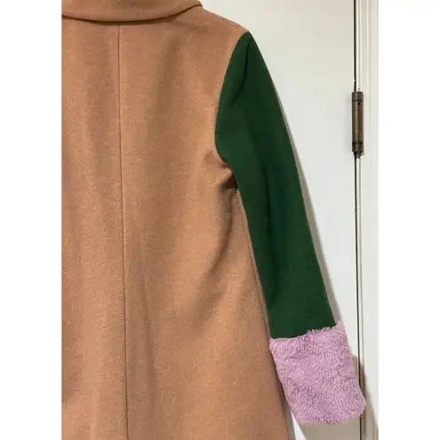 Hutch Blaire Coat Double Breasted Nude Green Lavender Size Small NWOT Timeless