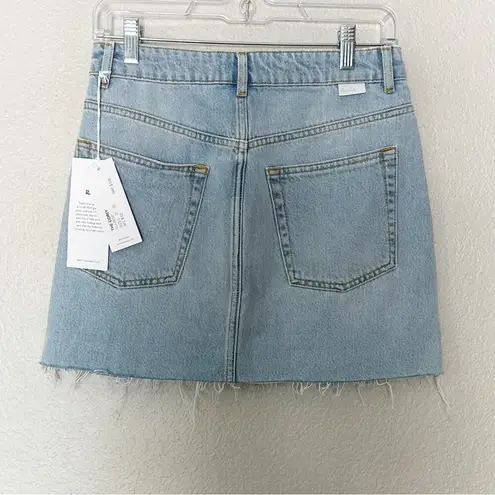 Boyish The Corey Denim Mini Skirt Raw Hem Sunrise Size 26