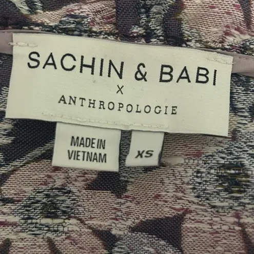 Sachin & Babi X Anthropologie Sweetheart Jacquard Ruffle Crop Top Floral XS