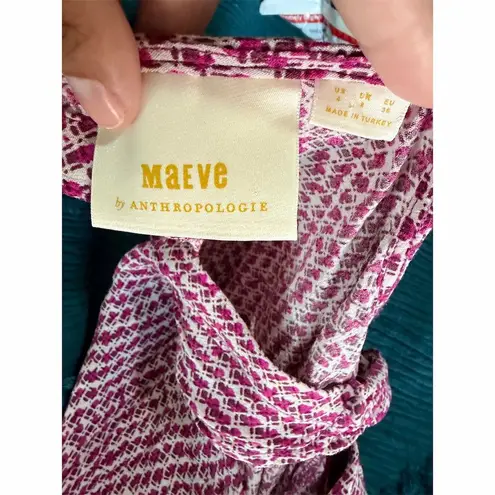 Maeve by Anthropologie Women's Mica Halter Tank Top Pink Geometric