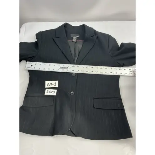 Attention Womans Size 10 Black Metallic Stripes 2 Button Blazer