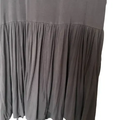 Yelete gray knit pleated babydoll dress