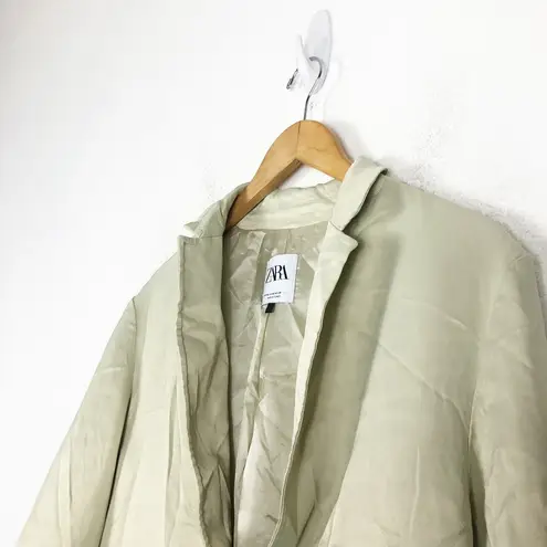 ZARA  Satin Blazer Sea Green Size Medium 2010/734/ 512 Oversized