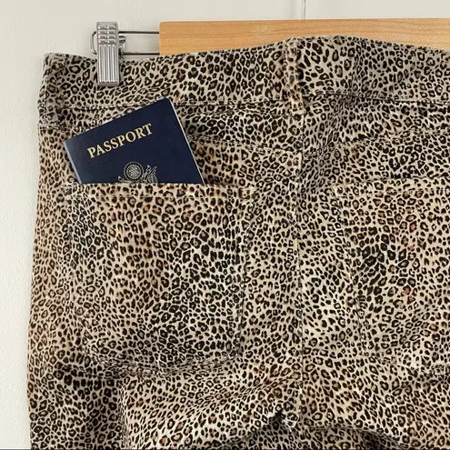 White House | Black Market WHBM Black Tan Leopard Animal Print Skinny Ankle Stretch Denim Jeans womens 8