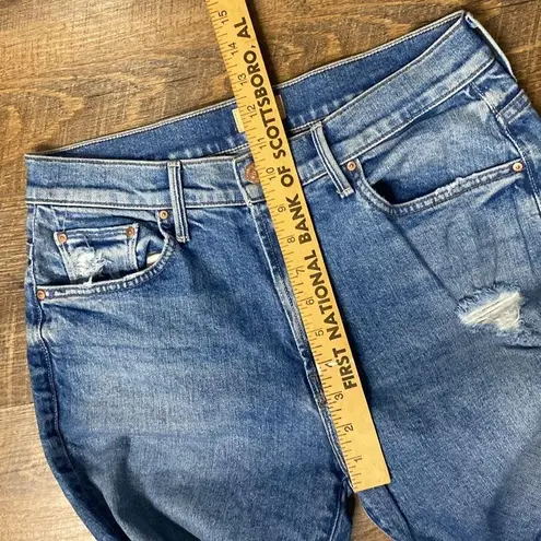 MOTHER THE INSIDER ANKLE DOOM & BLOOM HI RISE ANKLE FLARE BOOTCUT STRETCH DENIM Blue Size 25