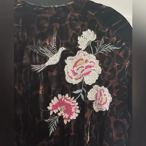 Johnny Was NWT!  - Junia Velvet Quilted Bomber Embroidered Leopard Jacket Size S