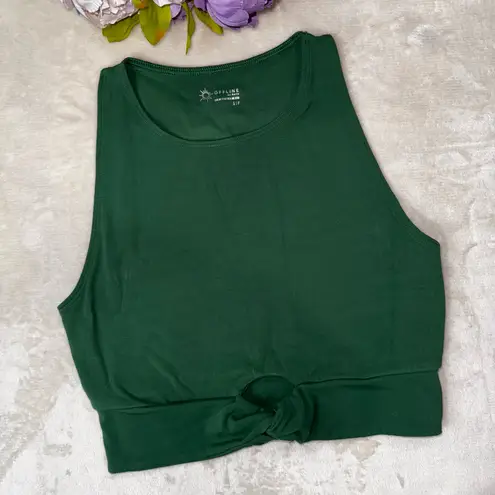 Aerie Green Twist Front Crop Top