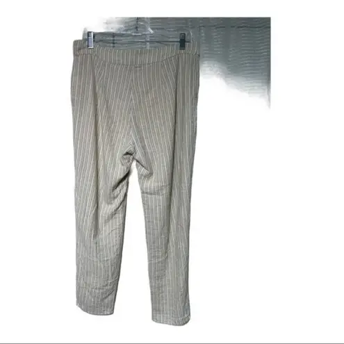 Nectar Clothing Beige Striped High-Waisted Linen-Blend Lagenlook Pants Size L