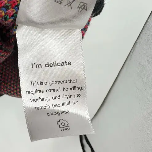 Farm Rio Anthropologie TROPICAL GARDEN SWEATER MIDI mock neck DRESS size large