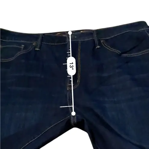 Seven7 High Rise Tower Straight Crop Raw Hem Denim Blue Jeans Sz 14