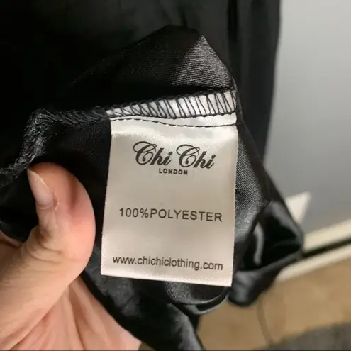 Chi Chi London black lace crotchet mock neck dress