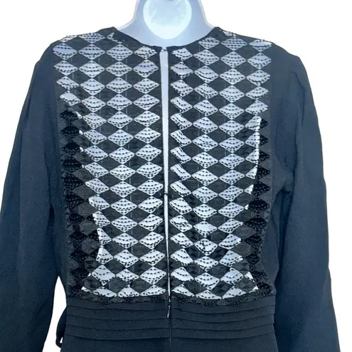 Sandro Noya wrap-effect macramé lace-paneled crepe jumpsuit EUR 40