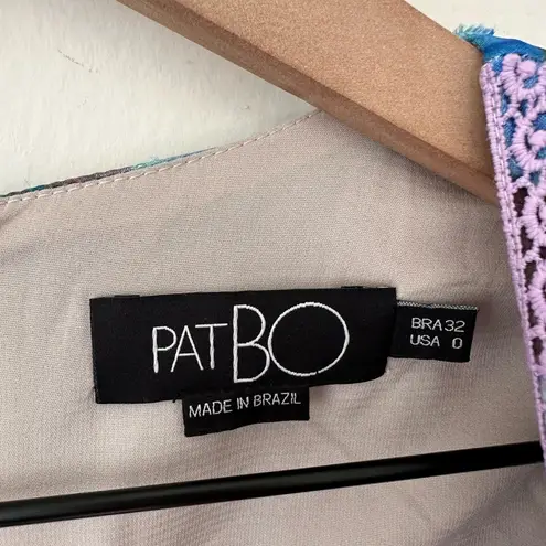 Patbo Blossom Plunge Mini Long Sleeve Dress Floral Violet Size 0 New Purple