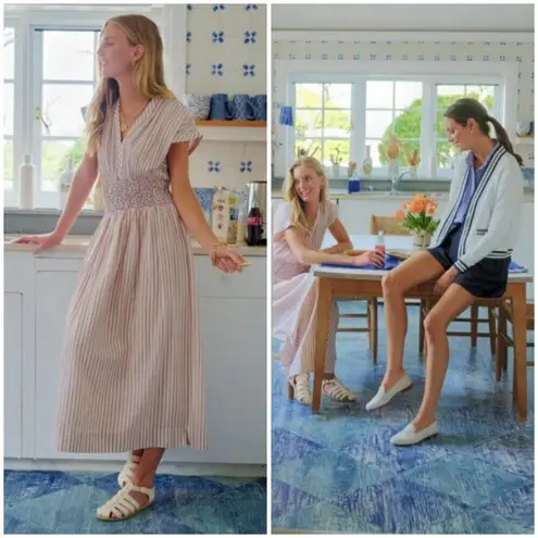 ๐MIRTH๐ Granada Dress ~ Bronze Stripe Print Medium Tan