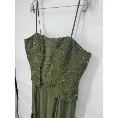 VTG Masoni Fairy Renaissance Whimsical Midi Dress Women 20 Green Goblin Gremlin Size undefined