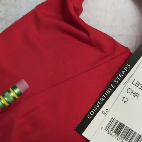 La Blanca Cherry Red Island Goddess Underwire Twist Front Bra Top Size 12 New