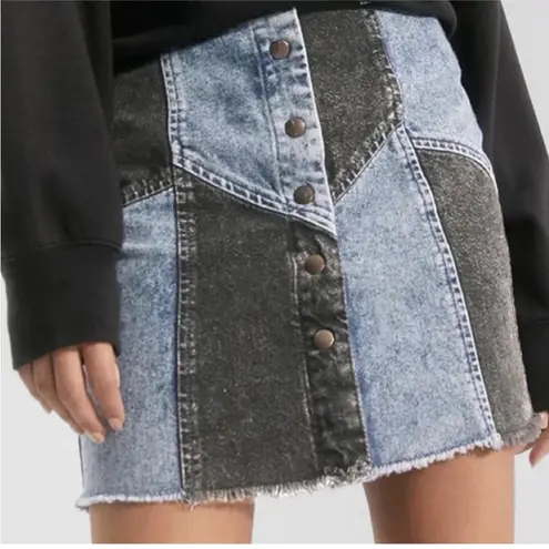 Rails Oakwood Acid Patchwork Denim Mini Skirt- Size 27