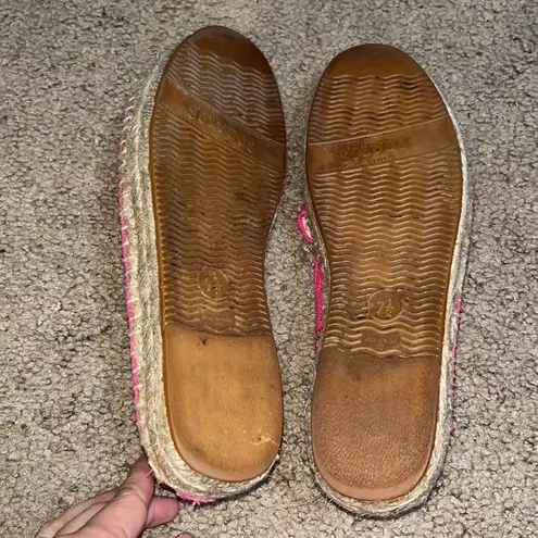 Soludos Elephant Embroidered Platform Espadrilles Pink 7.5