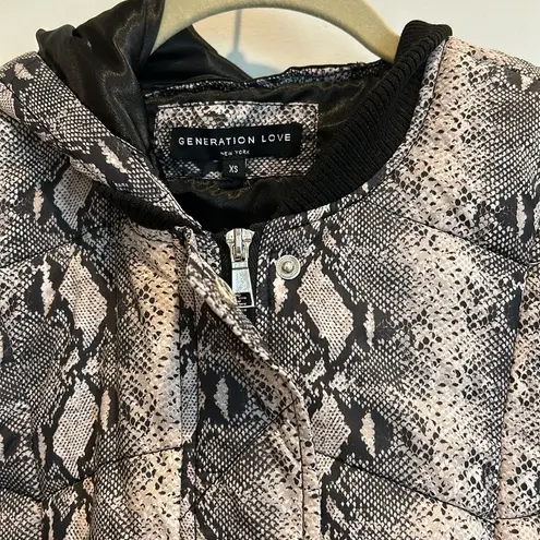 Generation Love  Snakeskin Bomber Jacket NEW Size XS