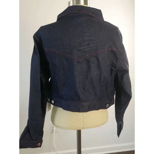 Unique Vintage  Dark Denim Western Boxy Crop Jacket S