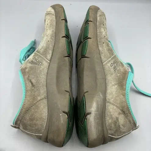 Dansko Women’s Sneakers Sz 39 Elise Gray Turquoise Suede Comfort Casual Walking