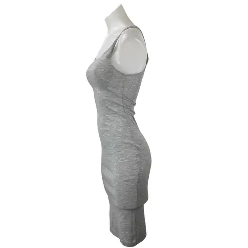 ZARA  Trafaluc Gray Sleeveless Square Neck Slit Bodycon Midi Tank Dress Size S