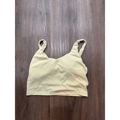 Offline by Aerie Light Yellow Sunburst Logo Crop Tank Top S