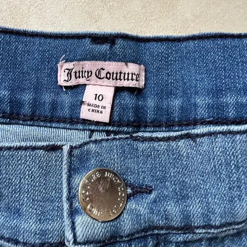 Juicy Couture  Ripped Jean Shorts Glitter Detail Size 10