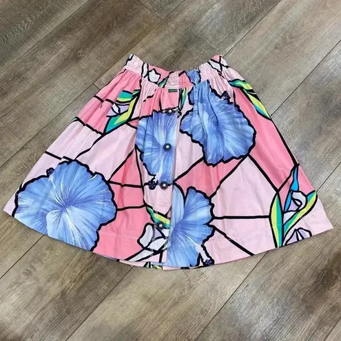 Gene Ewing BIS Women's Floral Skater Skirt Knee Length Multicolor Size M VTG Purple Size M