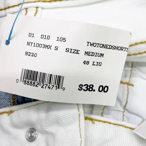 Vanilla Sky Denim Shorts Womens Medium Two Tone Distressed Grunge Rocker Beach Blue