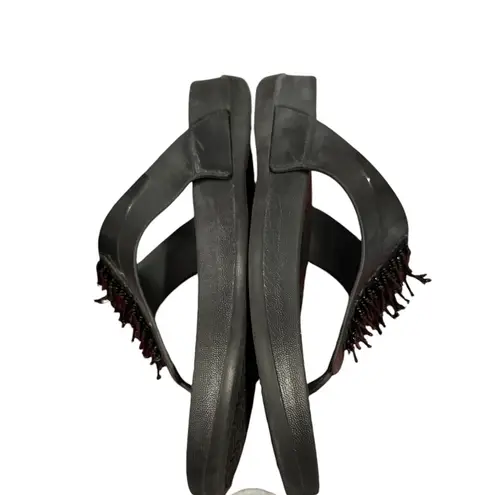 Revolution 💙SALE 3/$25 REDVOLUTION Black Beaded Tor Post Sandals 39