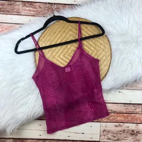 Y2K pink tank sheer snakeskin