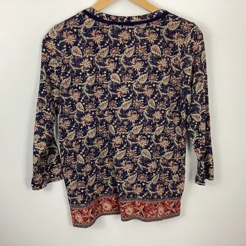 Lucky Brand  Border Print Top Size Small