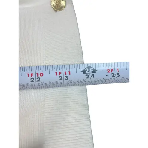 J.Crew Ivory Knit Button Front Vest Women’s 2X Gold Crest Button 100% Cotton NWT