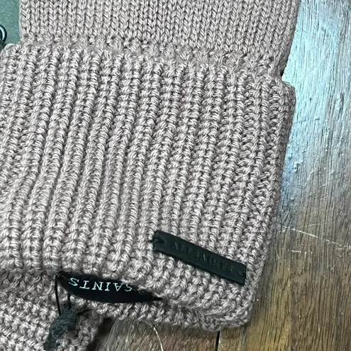 All Saints NWT Dusty Pink Winter Wear Accessorie Wool Blend Ribbed Gloves Mitten