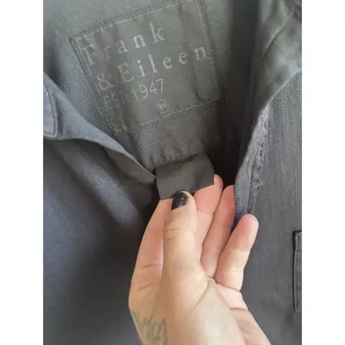 Frank & Eileen Mary Shirtdress Famous Denim Distressed Dress Black XS $328