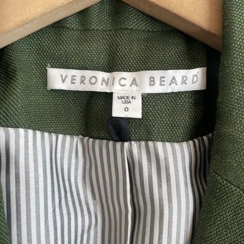 Veronica Beard Dickey Blazer Jacket Linen Blend Green