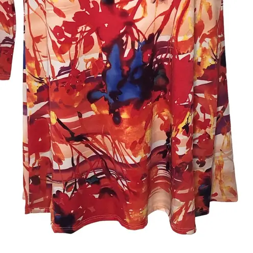 Dolce Bianca Watercolor Beach Dress M – Cold Shoulder Bodycon/Shift Fit Red Size M