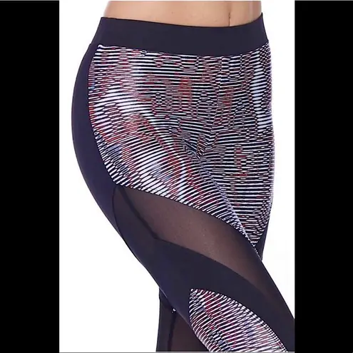 Koral Womens Frame Sheer Panel Compression Black Printed Yoga Leggings XS
