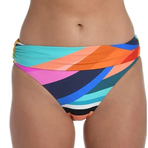 La Blanca Bikini Bottoms Size 6 NWT Sunscape Hipster Shirred Swim UPF50 Colorful
