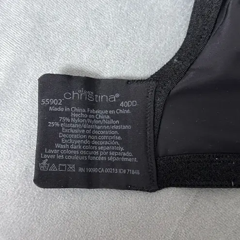 Olga’s Christina Bra Size 40DD Minimizer Black Underwire 55902 2 Ply Full Cover