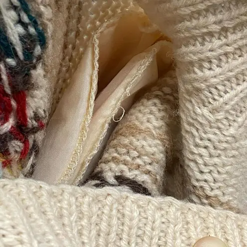 J. Christopher Knit Cardigan Sweater Button Down Women's Size L Biege High Neck Size L