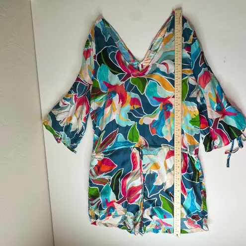 La Blanca Floral Romper Medium Cover Up Resort Colorful Tropical Lightweight