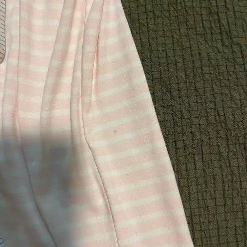 Striped white and pink sleep shorts
