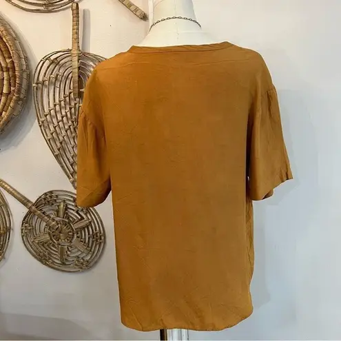 Vintage Craig Clothing Co Burnt Orange Short Sleeve Retro Boho Chic Shirt M USA Gold Size M