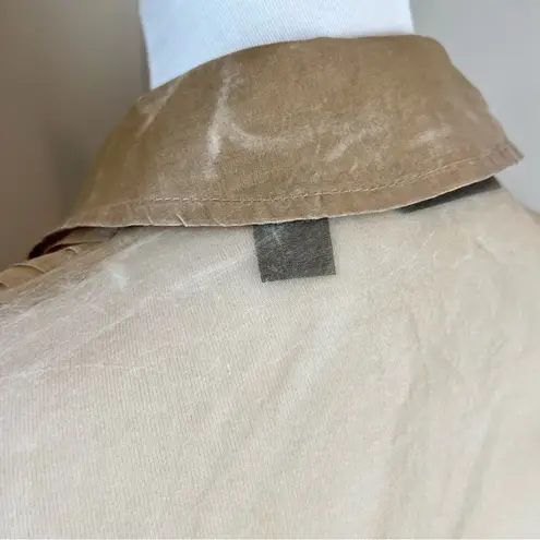 Ideology Vintage 100% Silk Gold Sheer Pintuck Button-Down Blouse - Small - Flaw