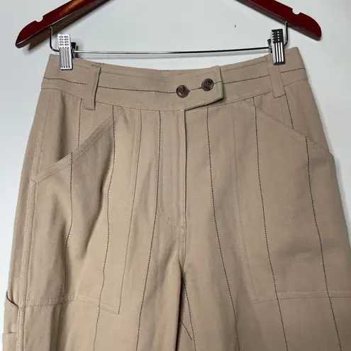 Thakoon Flat Front Linen Trousers Ankle Pants Gray 6