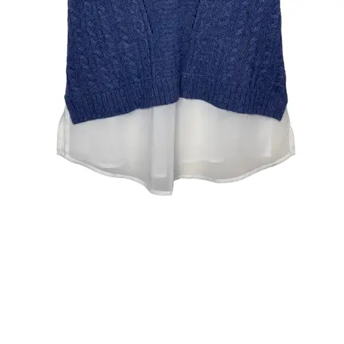 Moth Anthropologie Women Vest Sweater Tank Top Layered Keyhole Knit Blue XS