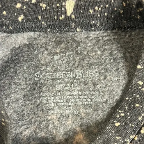 Southern Bliss Black and Cream Crewneck Sweatshirt with Distressed Gradient